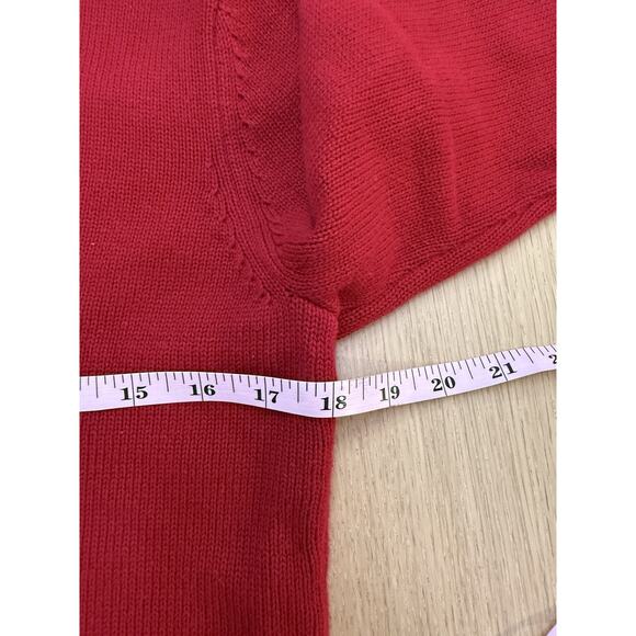 Lauren Ralph Lauren Women Red Cardigan Sweater Gold Buttons Medium 2313 - Picture 8 of 9